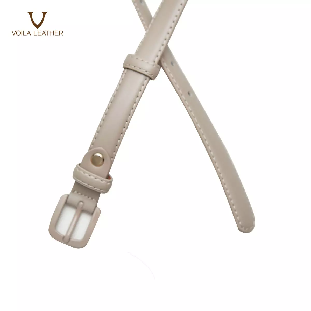 Women’s Genuine Leather Belt Voila Kyra Nude