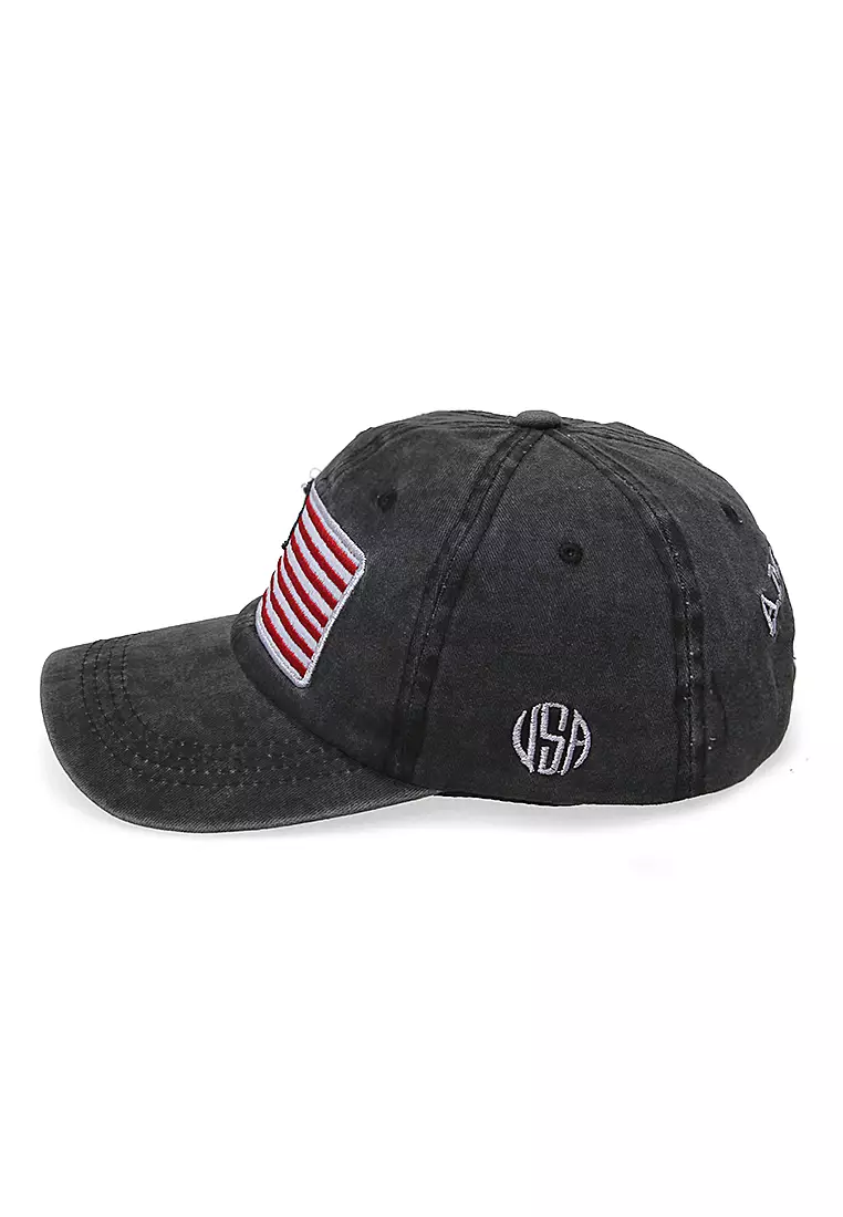 Drsh Topi Baseball Unisex Casual Sport USA Adjustable Material Cotton ORIGINAL - Black