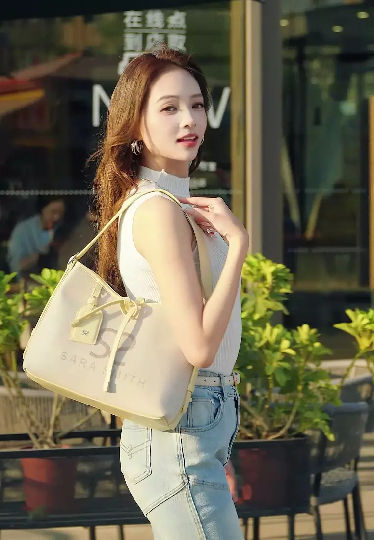 Women's Top Handle Bag / Sling Bag / Crossbody Bag - Yellow