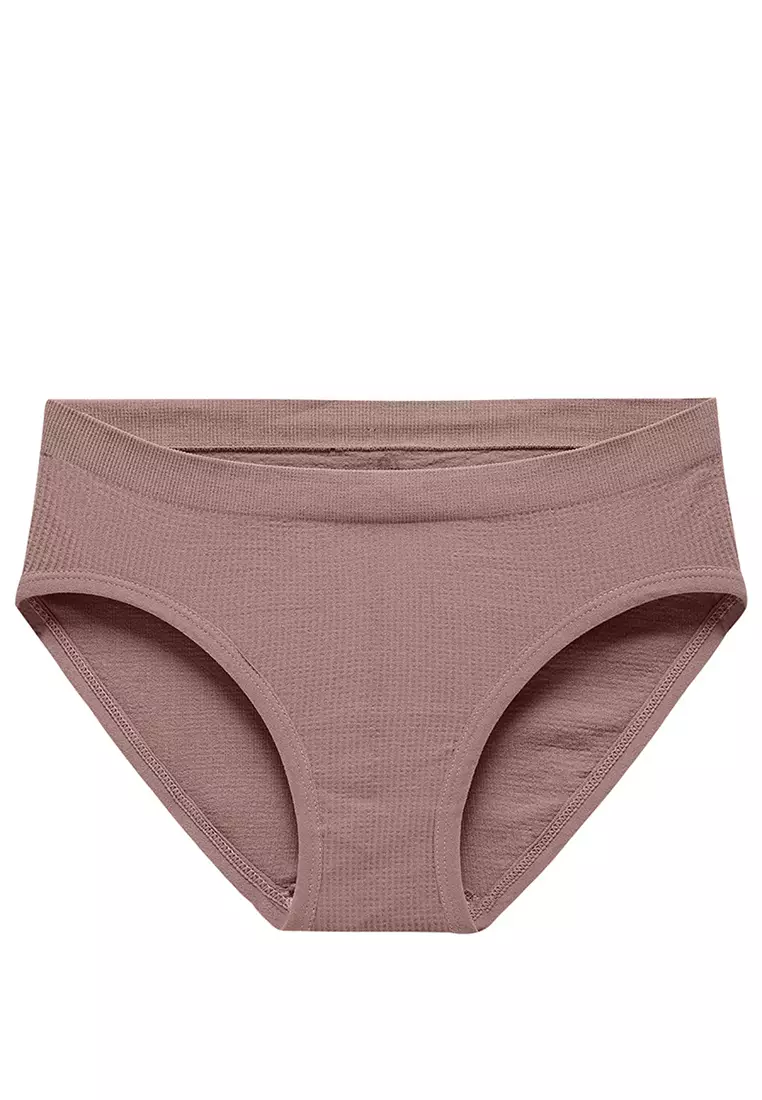 Seamless Large Size Women'S Sports Underwear, Solid Color Mid