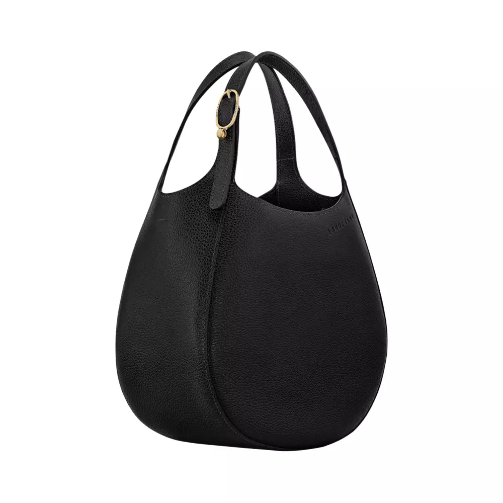 Le Foulonné Small Grained Handbag Black