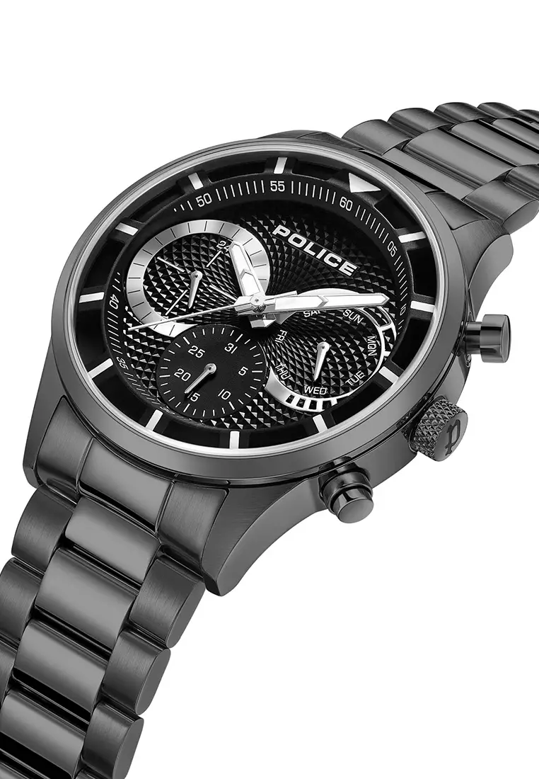 Police Driver Ii Gray Stainless Steel Analog Quartz Watch For Men PPEWGK0040301