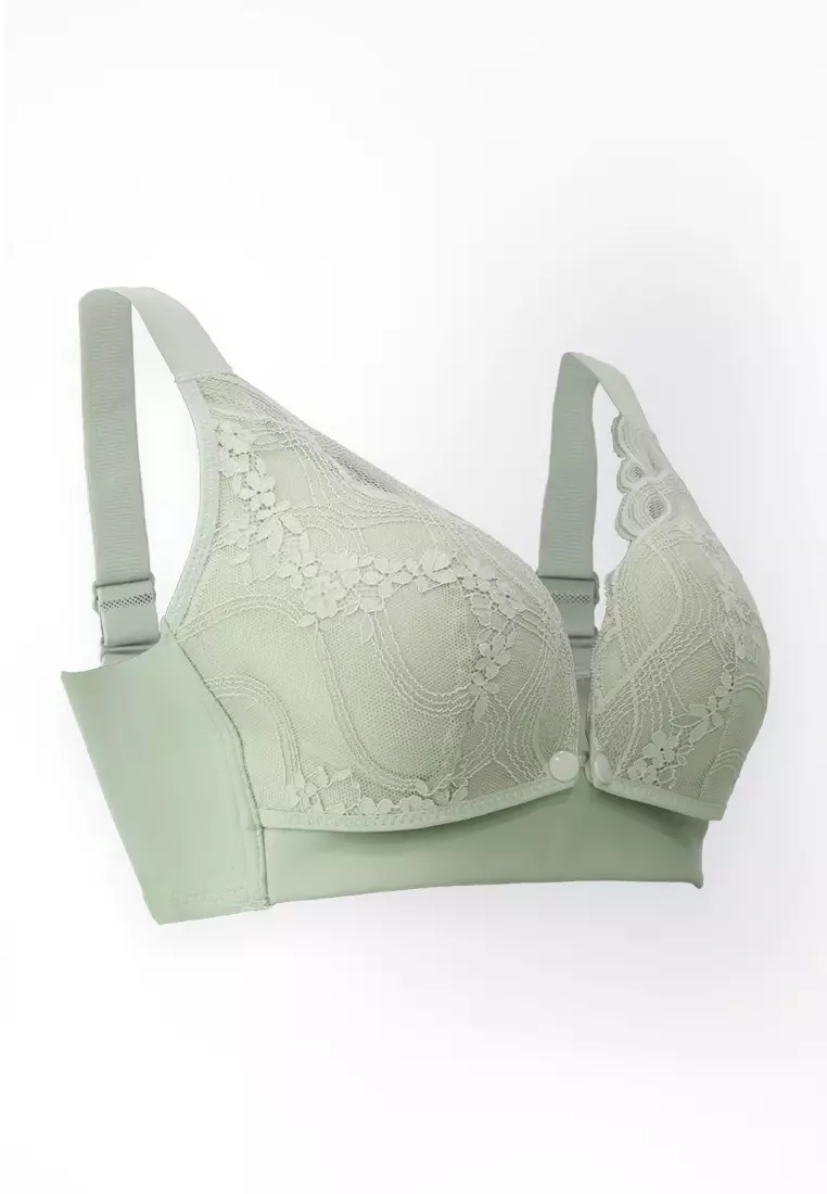 Mint Green Lace Front Snap Nursing Bra