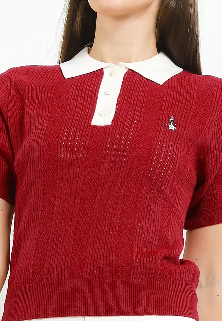 90S Pointel Knit Polo Shirt