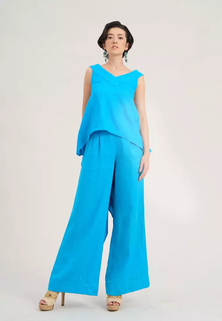 Blue Linen Culottes