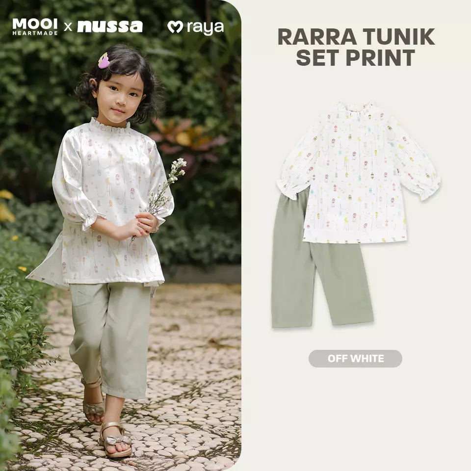 Jual Mooi Heartmade Mooi x Nussa Rarra Tunic Set Print Setelan Anak ...