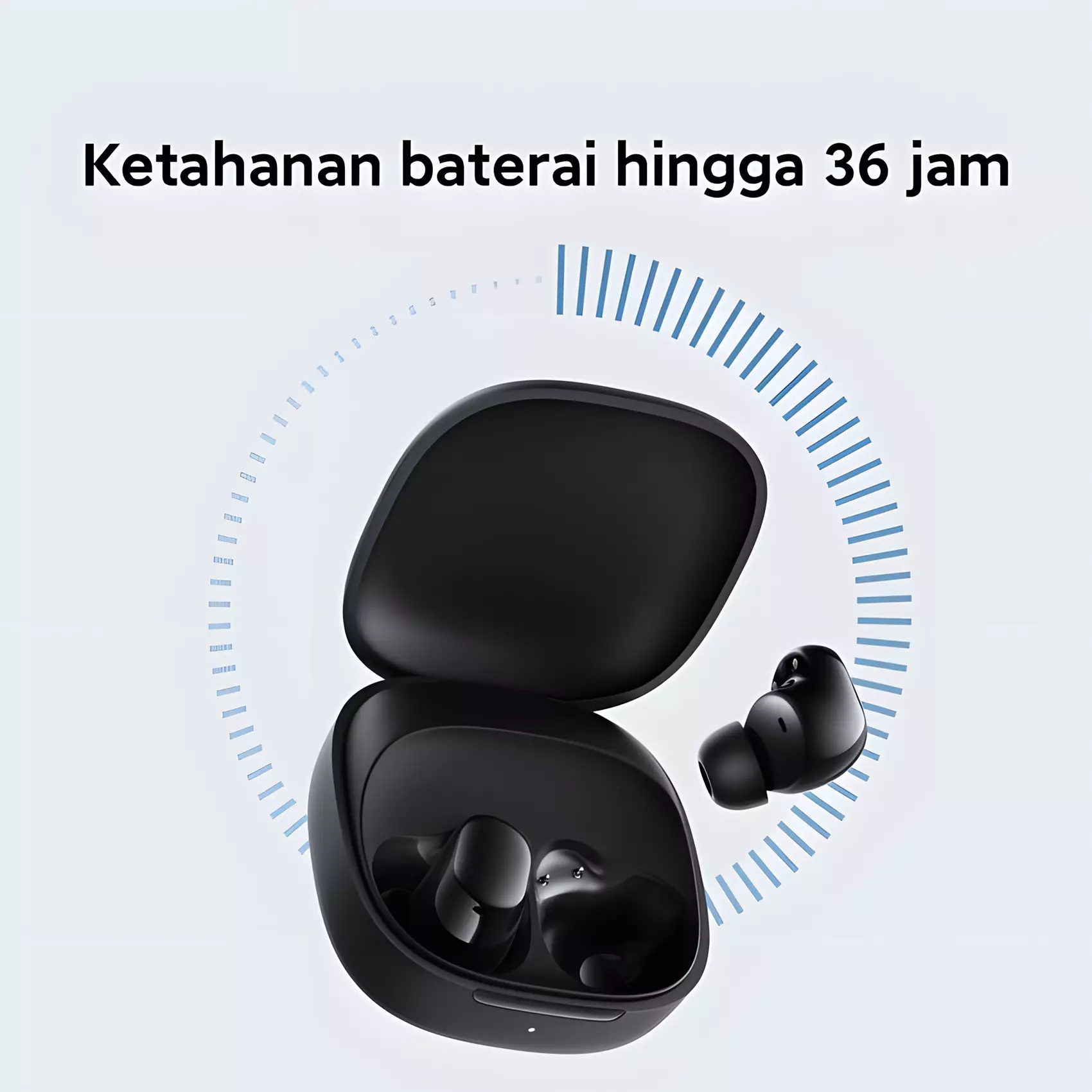Xiaomi Redmi Buds 6 Play | Bluetooth 5.4 | Baterai Hingga 36 Jam | Xiaomi Earbuds App Support | Nyaman Digunakan - Black