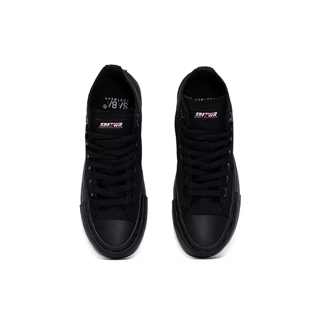 SABA Vintage High All Black - Sepatu Sneakers Casual Pria Wanita
