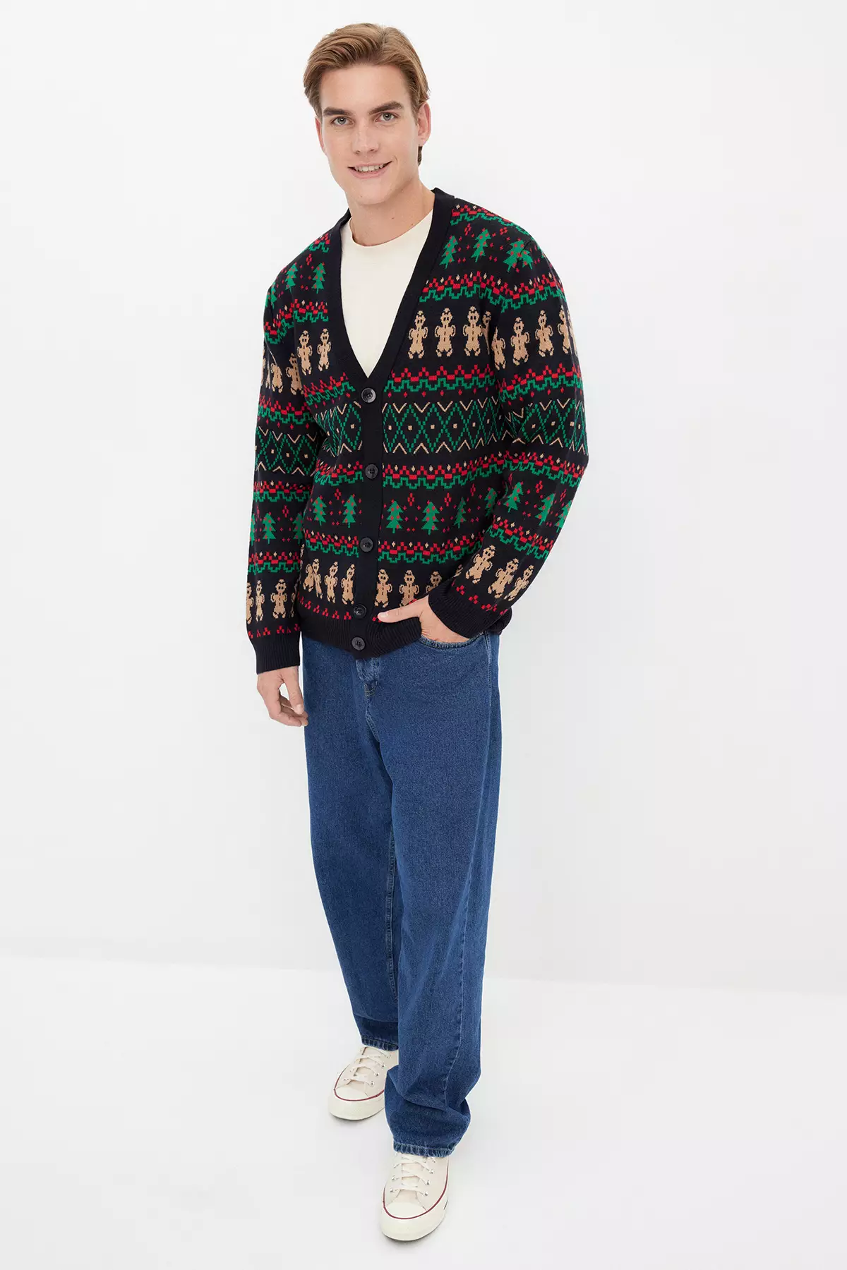 Mens acrylic sales cardigan sweaters