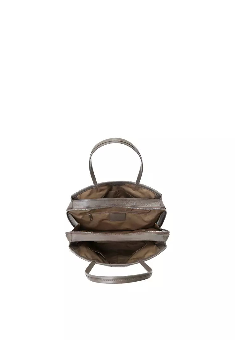 TONA East-West Boston Shoulder Tote Bag II - Warm Grey