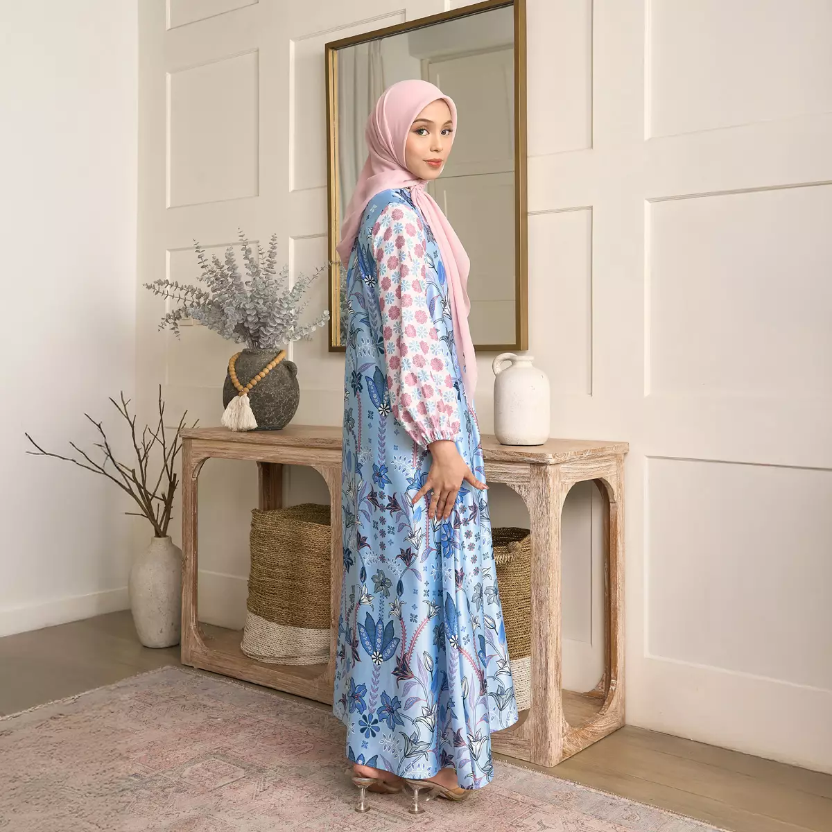 [New Collection] ZM Zaskia Mecca - Riolet Blue Pink Gamis Wanita | Primadona Series | Edisi Lilya Raya