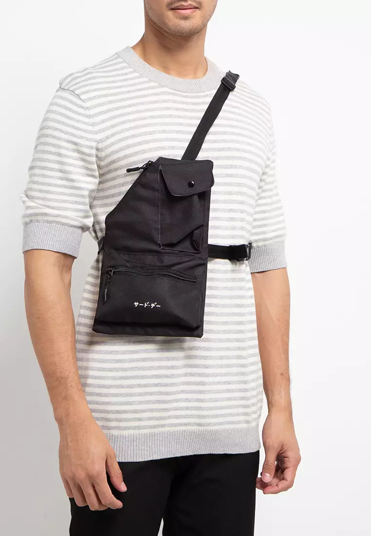 AMB14 One Side Tactical Vest Bag Katakana Hitam