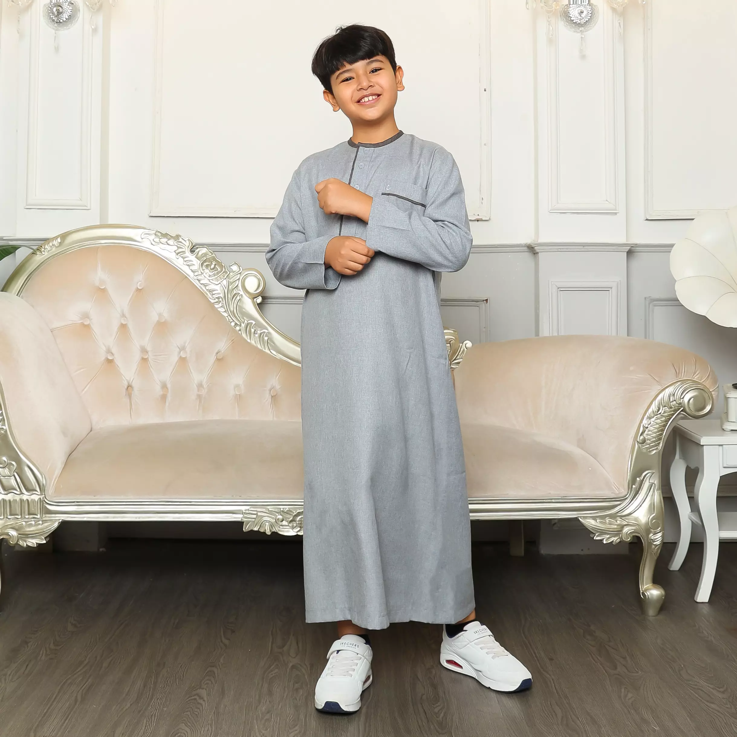 Gamis Jubah Anak Laki Laki GPA Yazid Grey