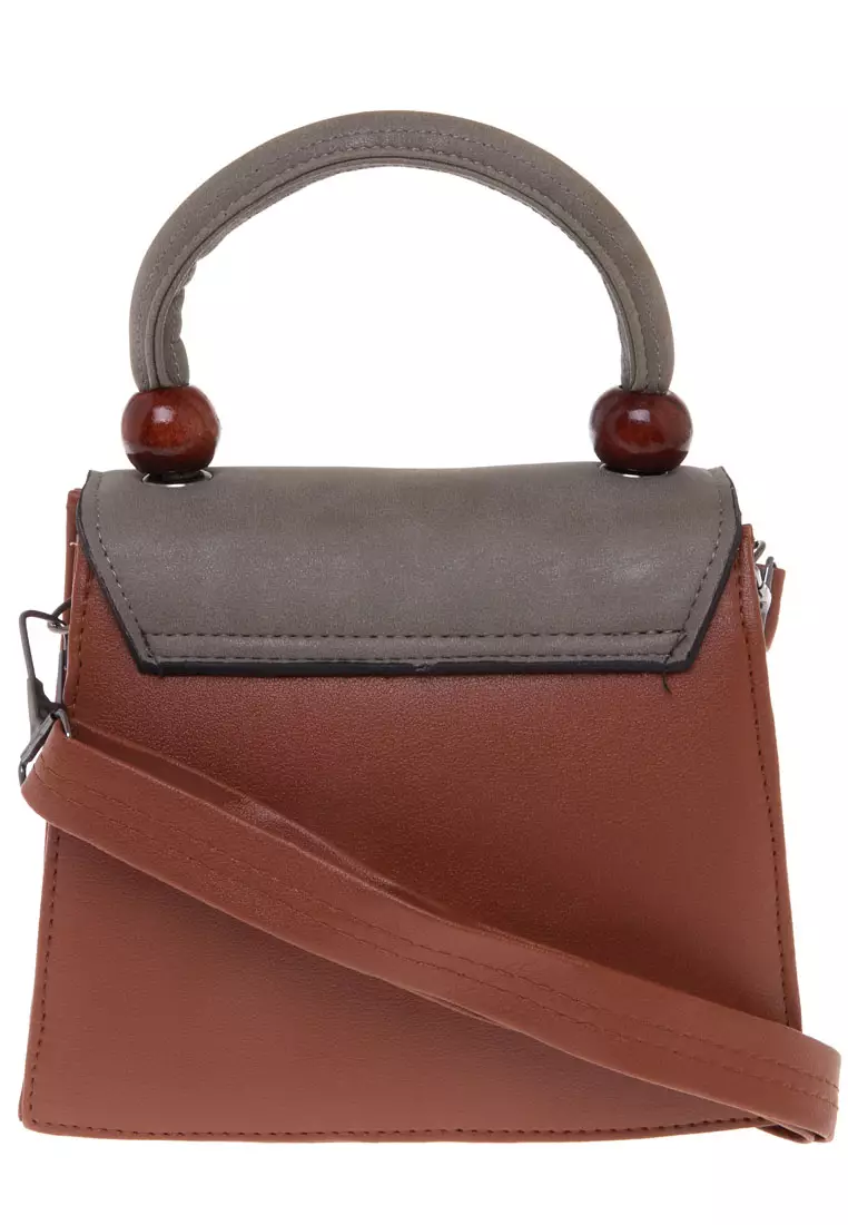 Nika Tas Slempang Wanita Slingbag Dual Tone Color Premium Quality - Mocca