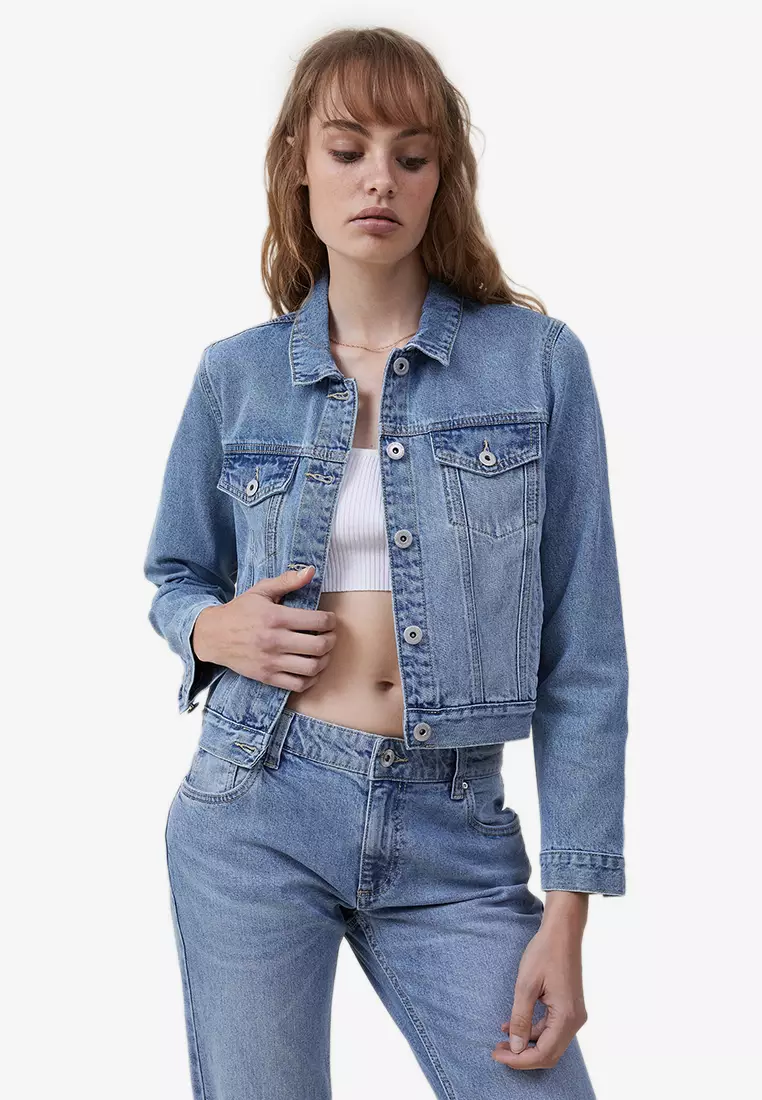 Denim and cotton hot sale sleeve jacket