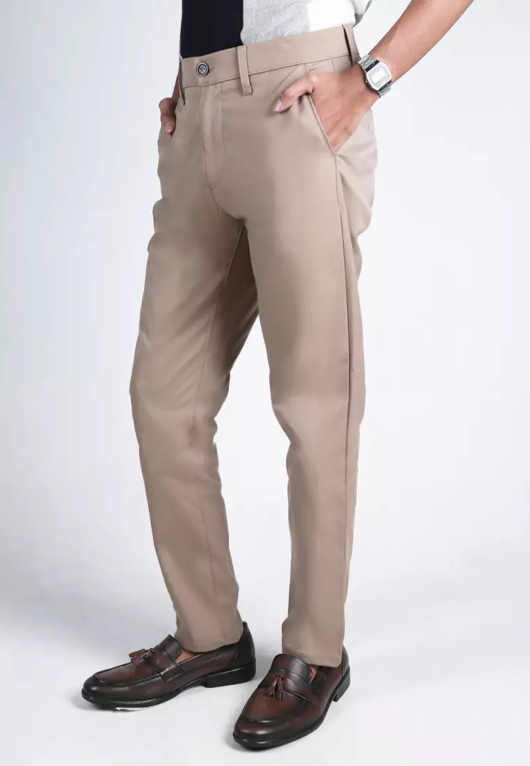 Emba Classic - Altitude R Celana Panjang Pria Chino Slim Fit Brown Warna Brown