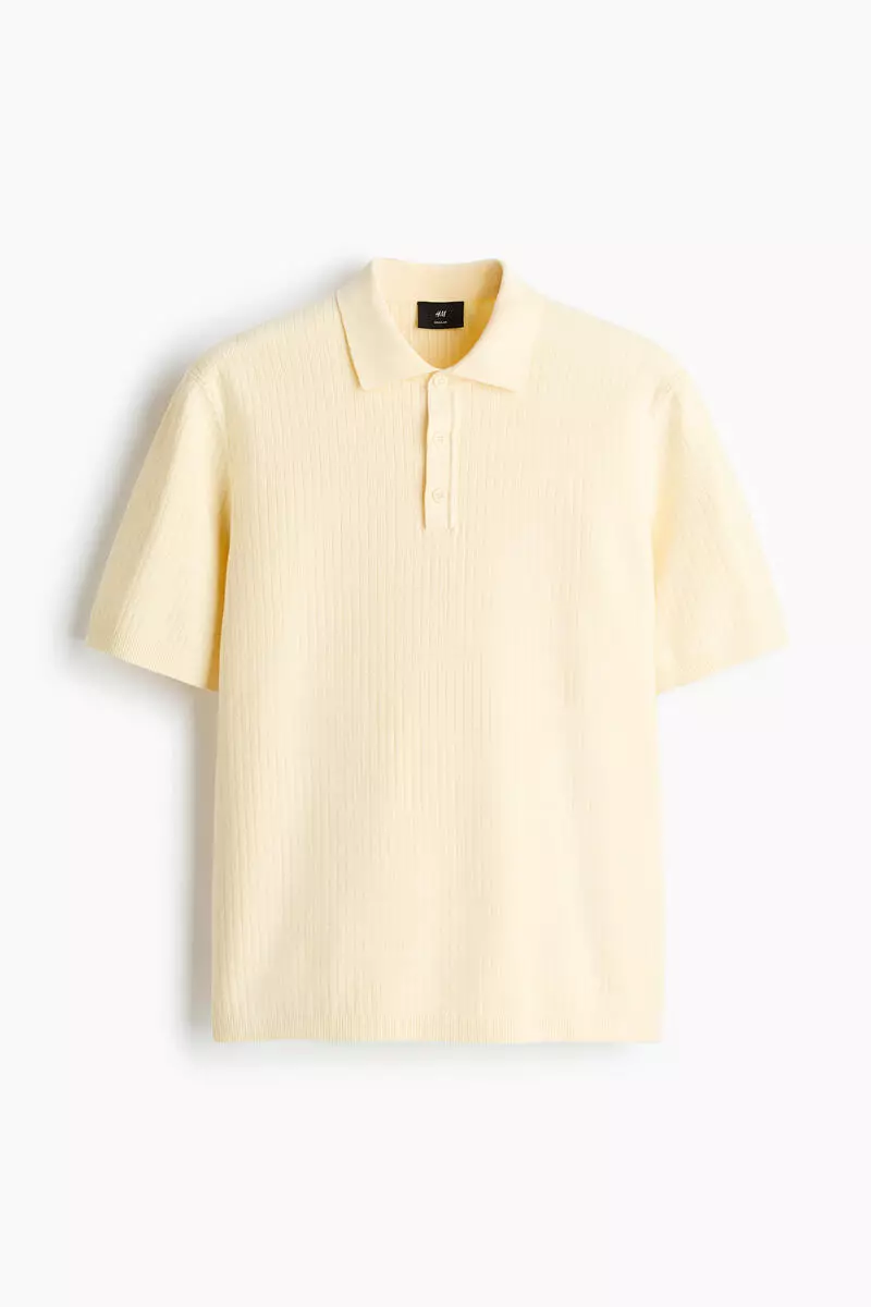 Regular Fit Textured-knit polo shirt