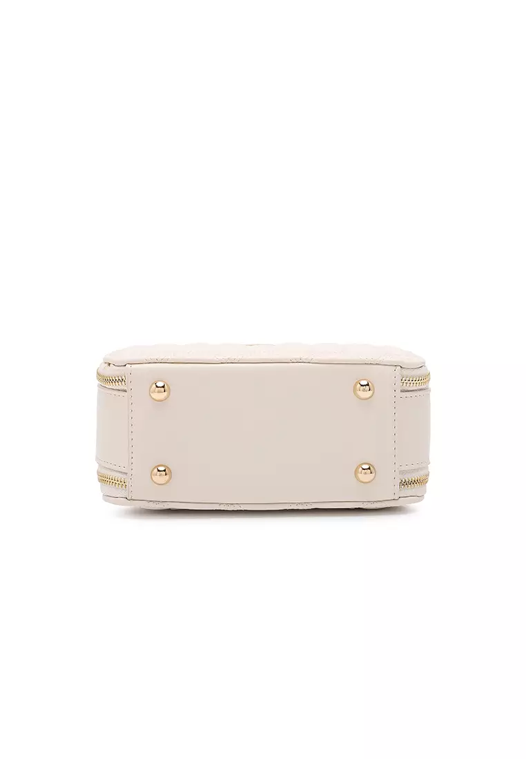 Women's Boxy Top Handle Bag / Sling Bag / Crossbody Bag - White