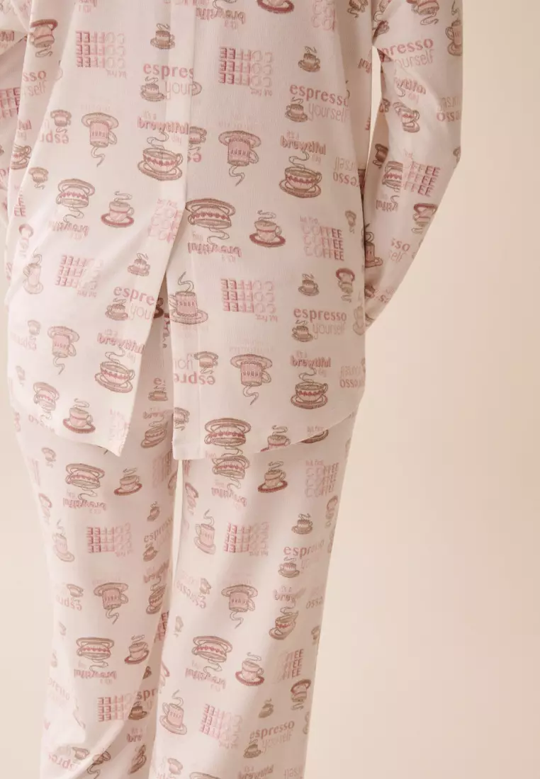 Espresso Print Recycled Fibers Button-down Shirt