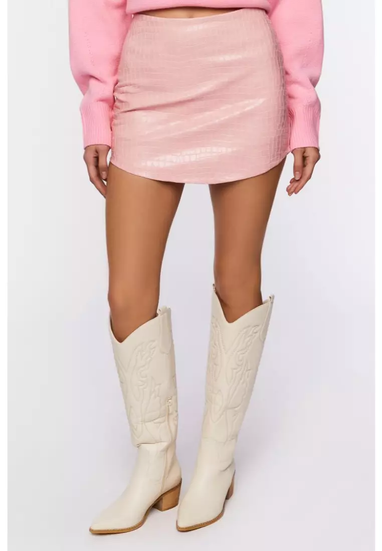 Pink leather skirt best sale forever 21