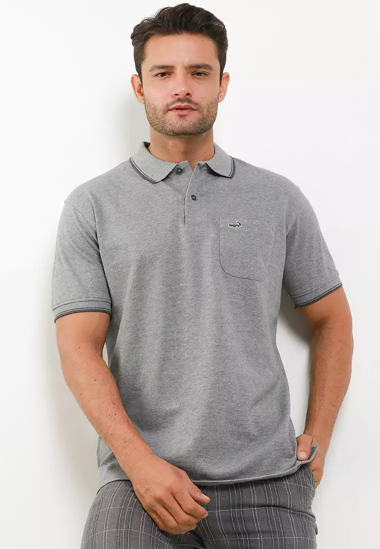 Crocodile COLE Fossil Baju Kaos Kerah Pria Men Polo Relax Fit - Katun