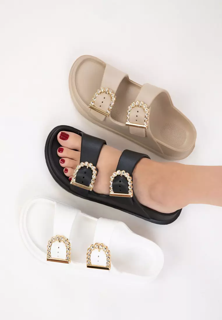 Stone Buckled Sandals