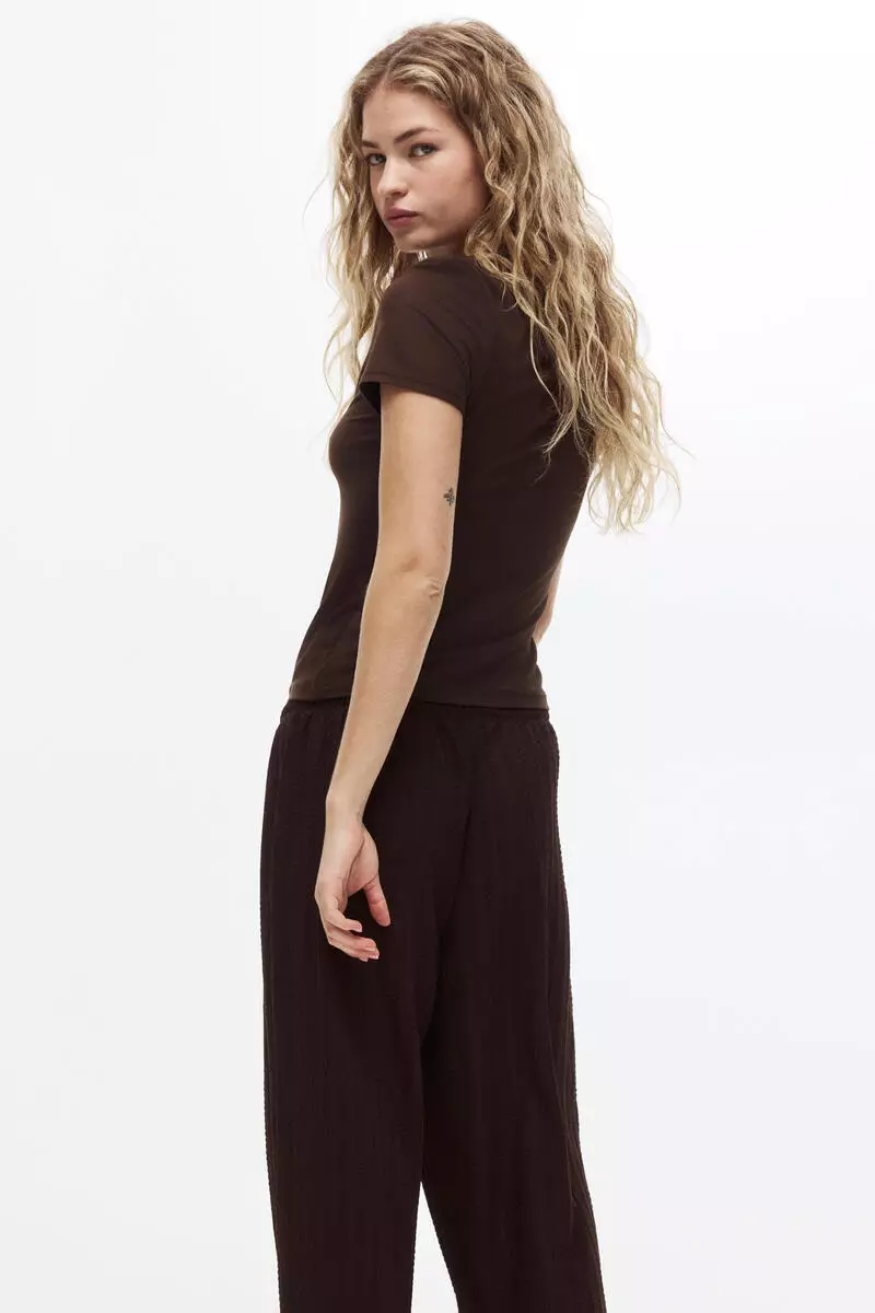 Textured jersey drawstring trousers
