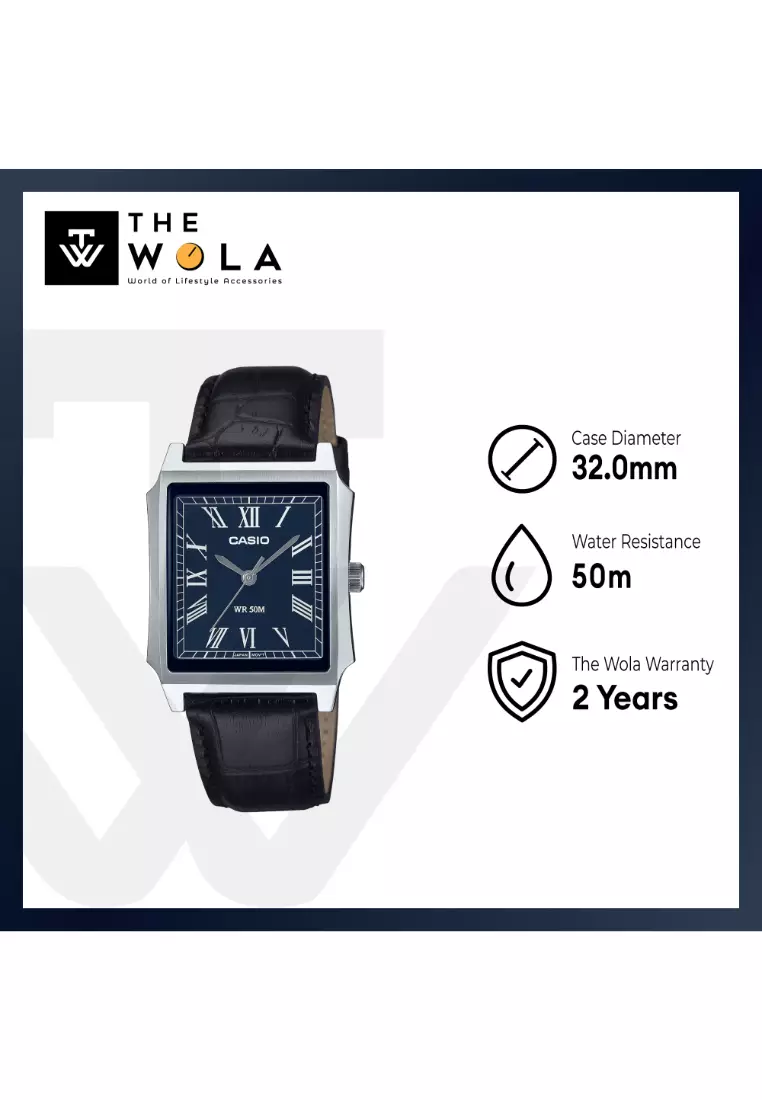 MTP-B190L-2BV Men Analog Watch Black Leather Band