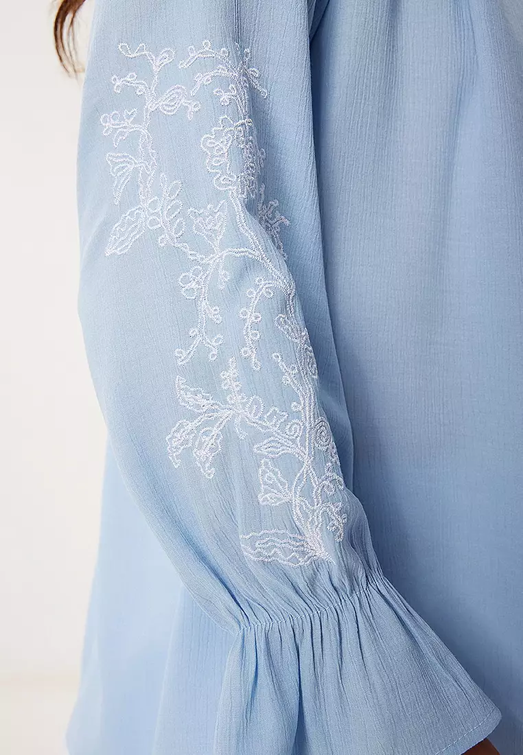 Embroidery Embroidered Linen Blouse