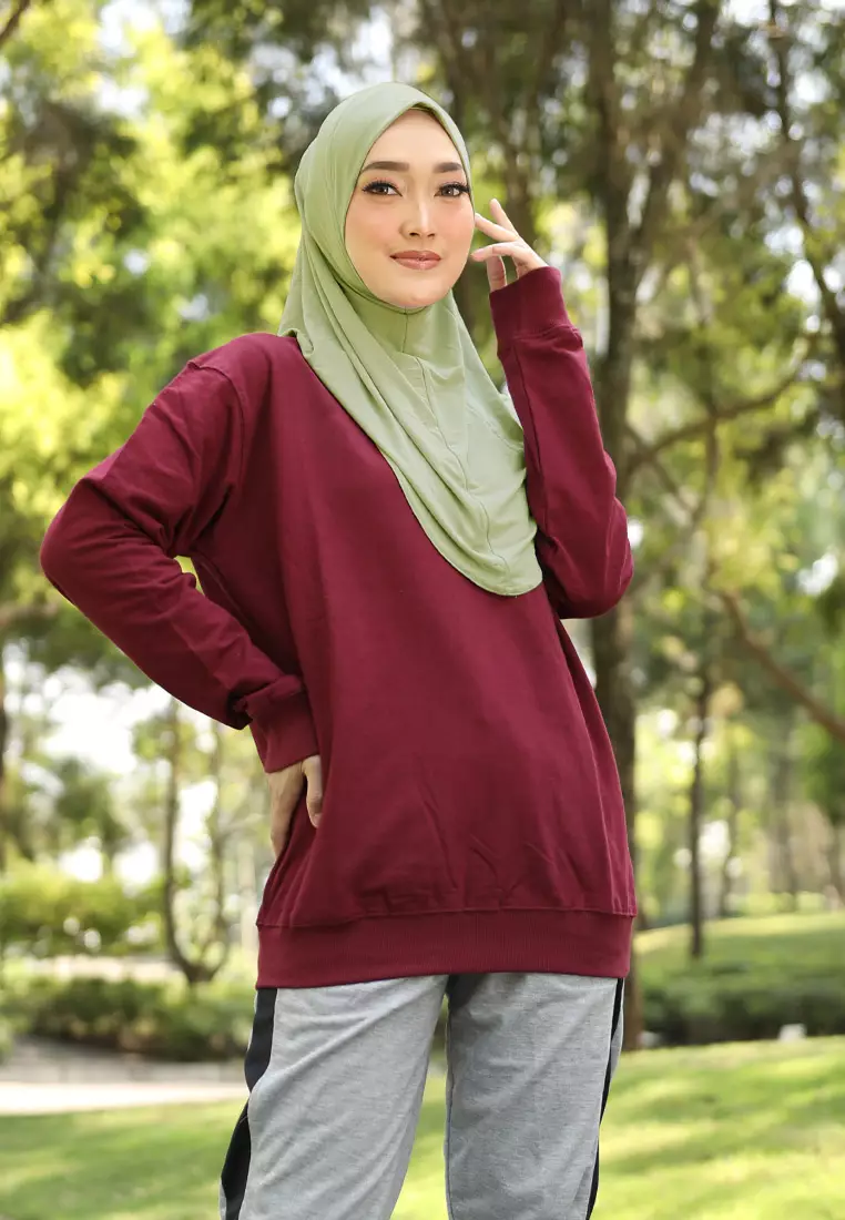 Cotton Bee - Safar Sport Bergo | Hijab Instan Olahraga - Smoke Green