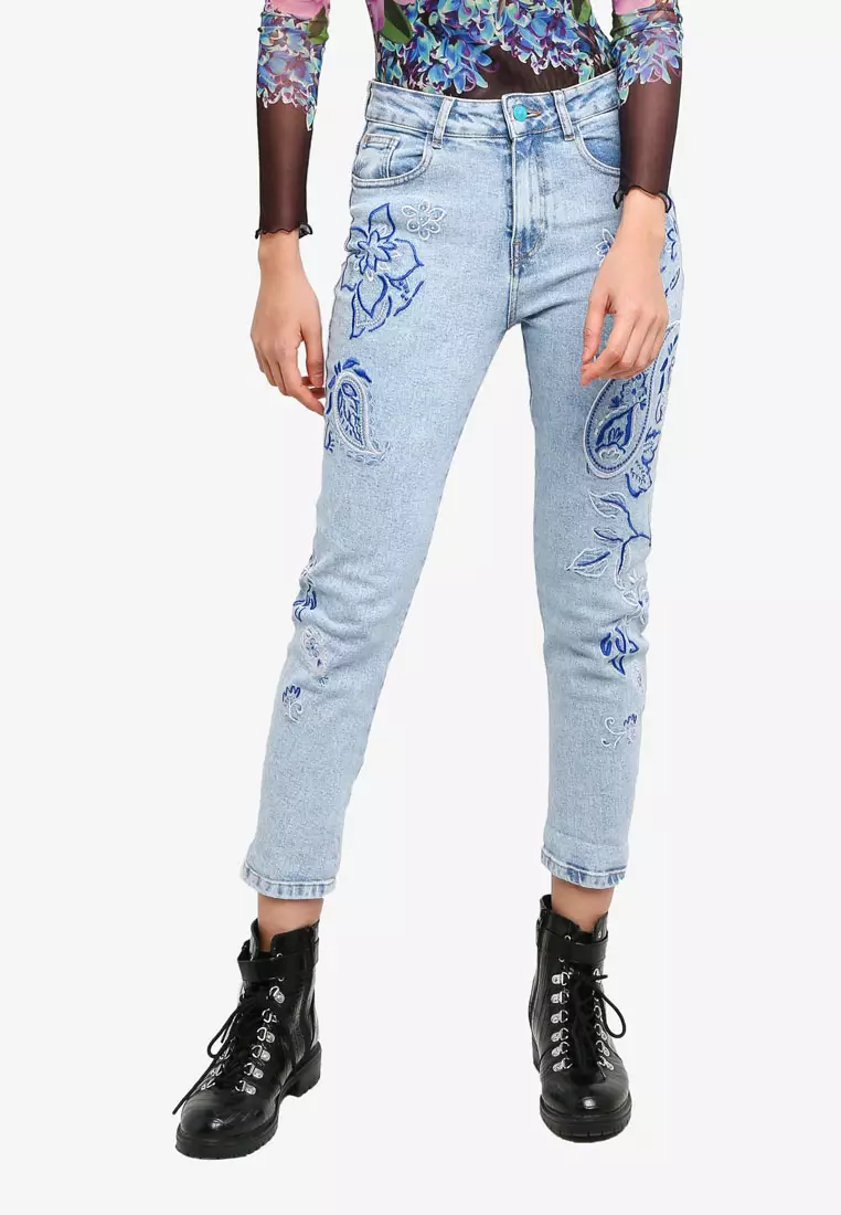 Desigual hot sale embroidered jeans