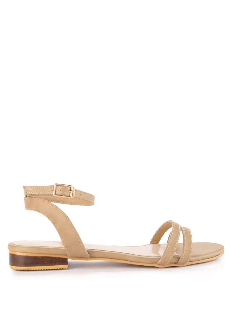 Floryn Sandal wanita Flat Slip On - olive