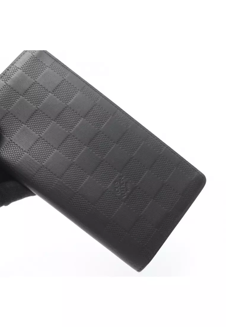 Pre-Loved Louis Vuitton Portefeuil Brother Damier Infini onyx Bi-fold Long Wallet leather black