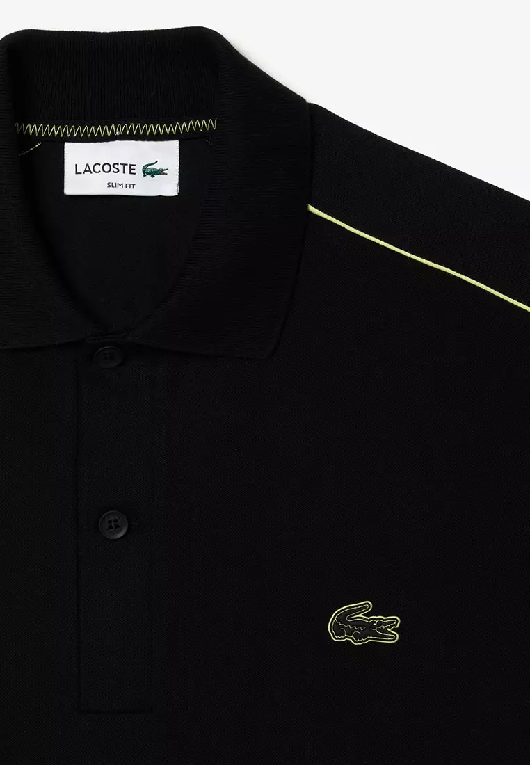 Buy Lacoste Contrast Accent Lacoste Print Polo Shirt 2024 Online ...