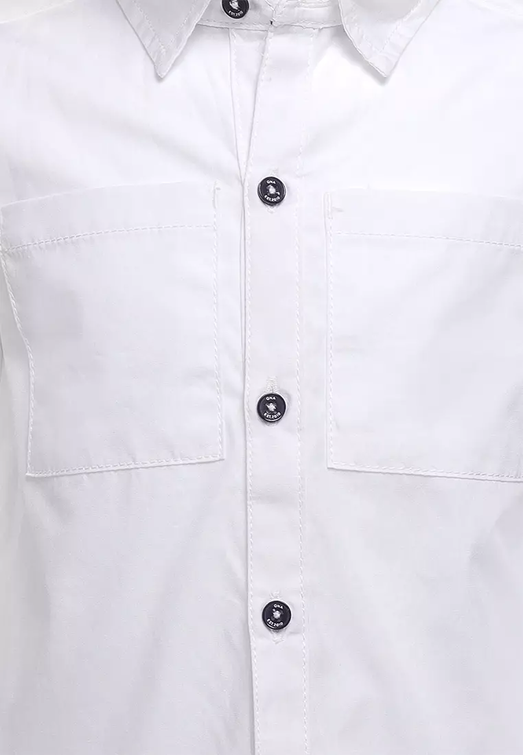 Qna Boy Edzhar Kemeja Panjang anak Putih Polos