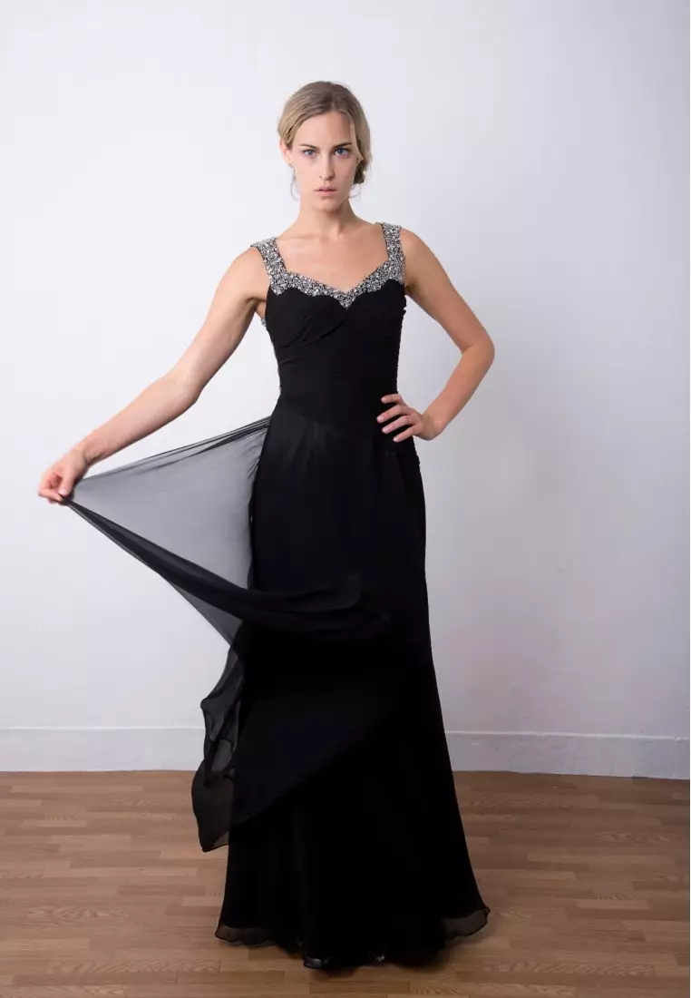 Princess Sequined-detail Chiffon Evening Gown 