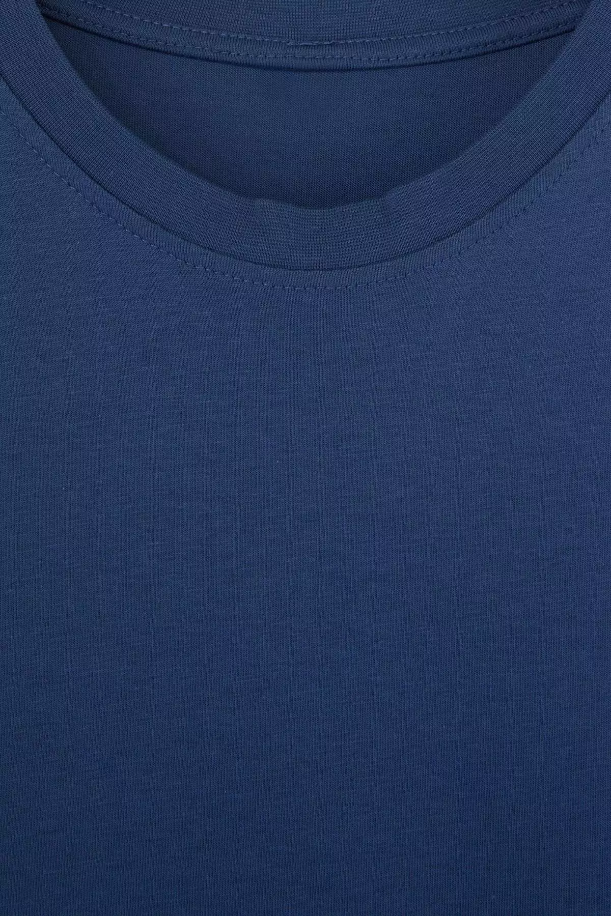 Black-Gray-Indigo -Blue-White 5-Pack Regular Fit Basic 100% Cotton T-Shirttmnss24Ts00082