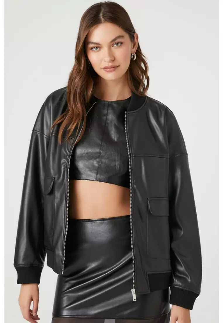 Faux leather jacket hot sale forever 21