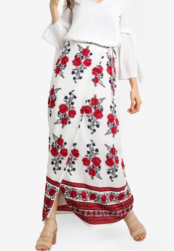 Placement Floral Wrap Skirt