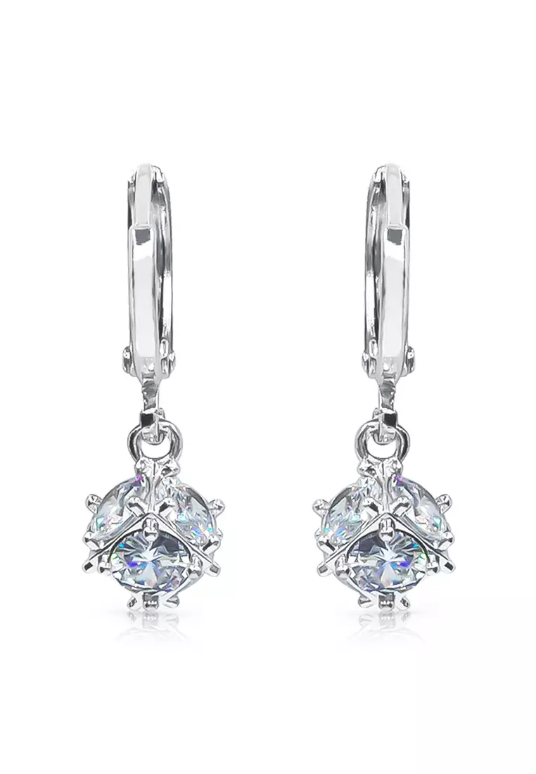 Gold hoop earrings deals with diamond balls