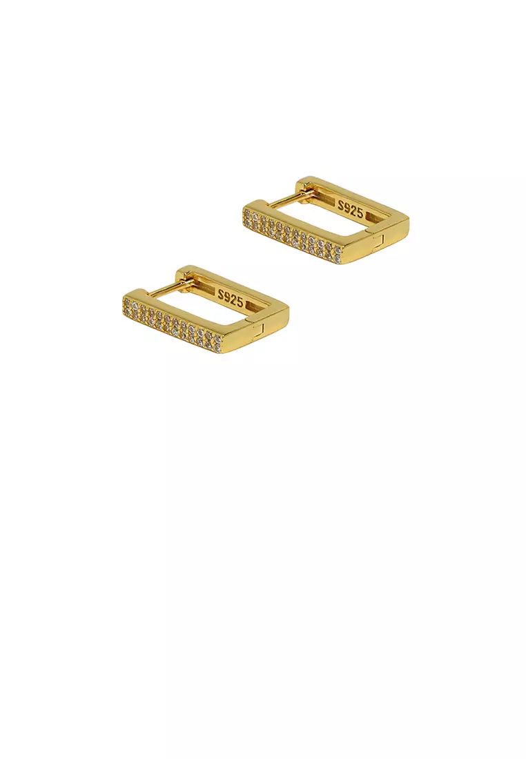 Buy Glamorousky 925 Sterling Silver Plated Gold Simple Personality