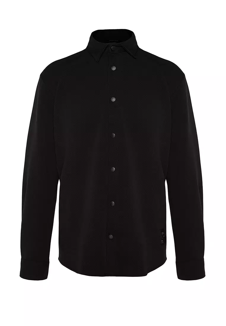Casual black clearance button up shirt