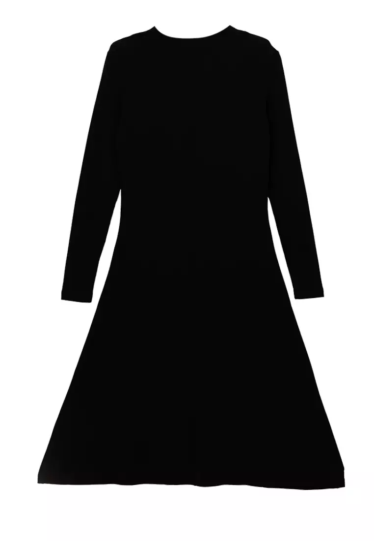 Cowl-Neck Long-Sleeved Maxi Dress