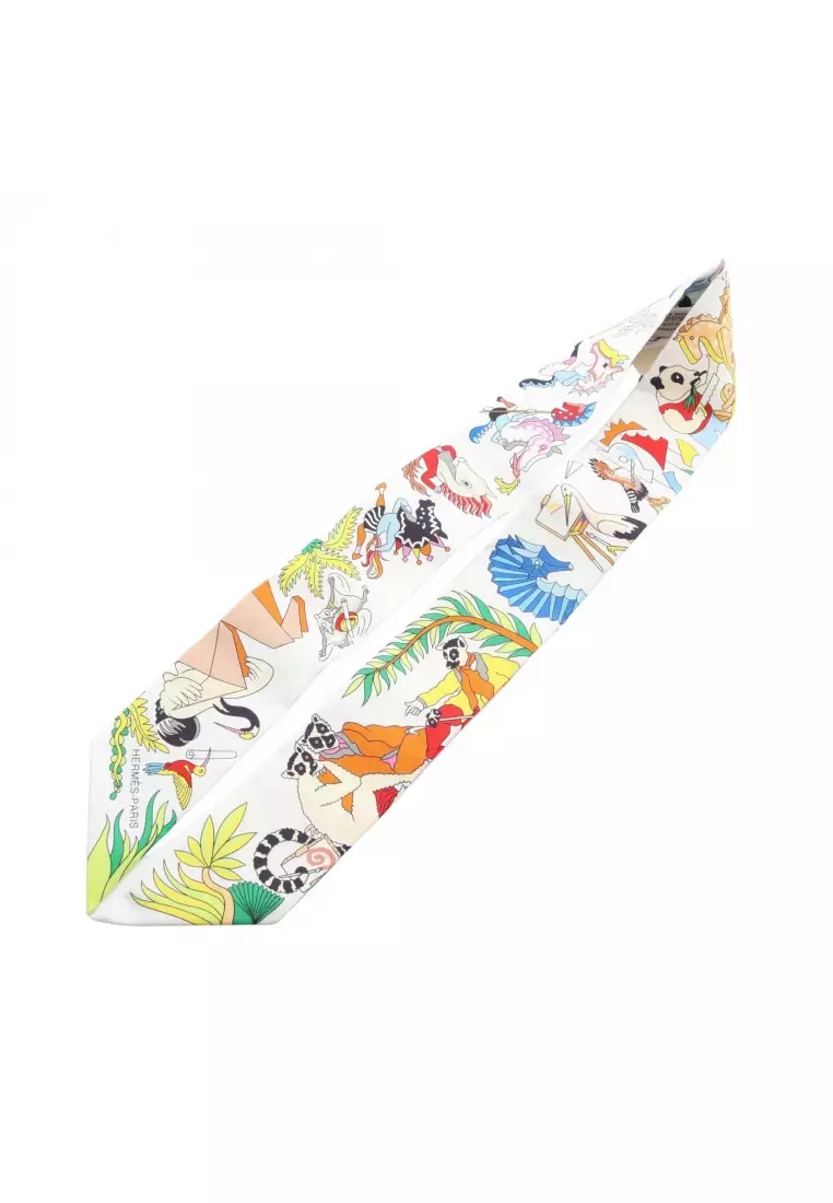 Buy Hermès Pre-Loved Hermès twilly ACADEMIA HIPPICA ribbon scarf silk ...