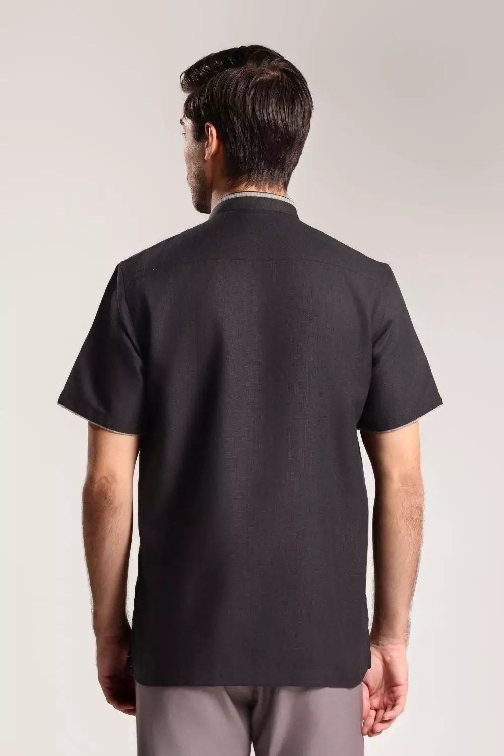 MOC Kemeja Koko Lengan Pendek Pria Zariyat - Black