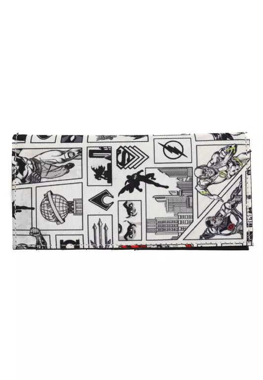 DC Collection Justice League Long Bifold Wallet Heran - White