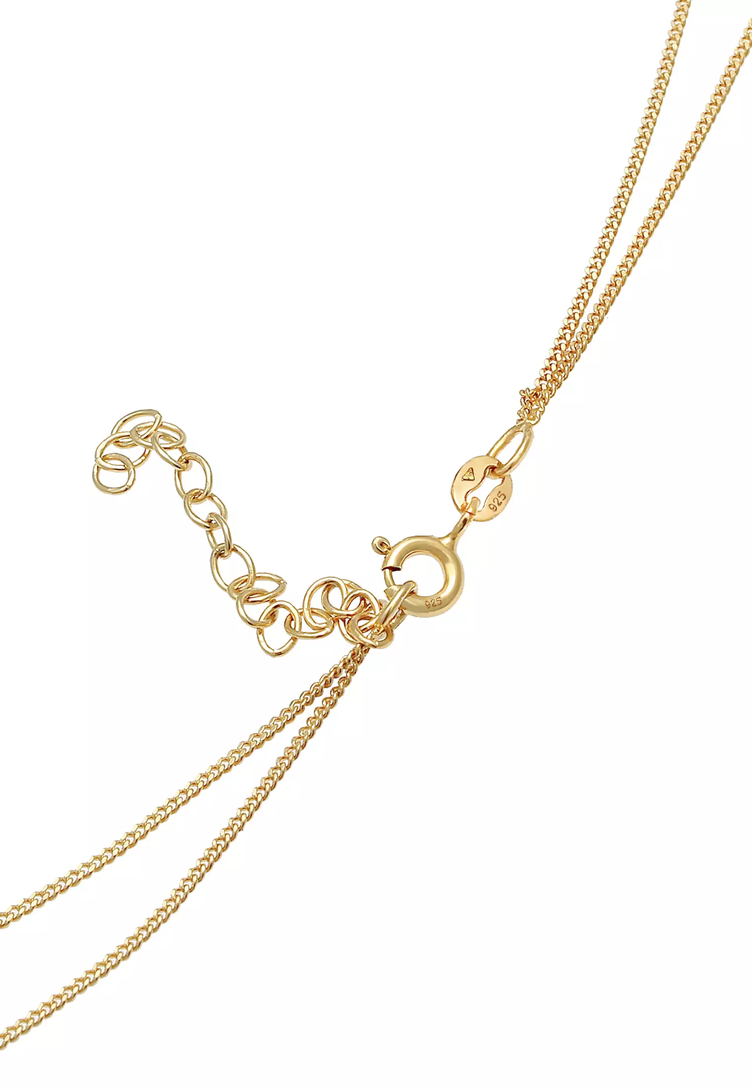 Necklace Ball Layer Chain Curb Basic Minimal Trend In 925 Sterling Silver Gold Plated
