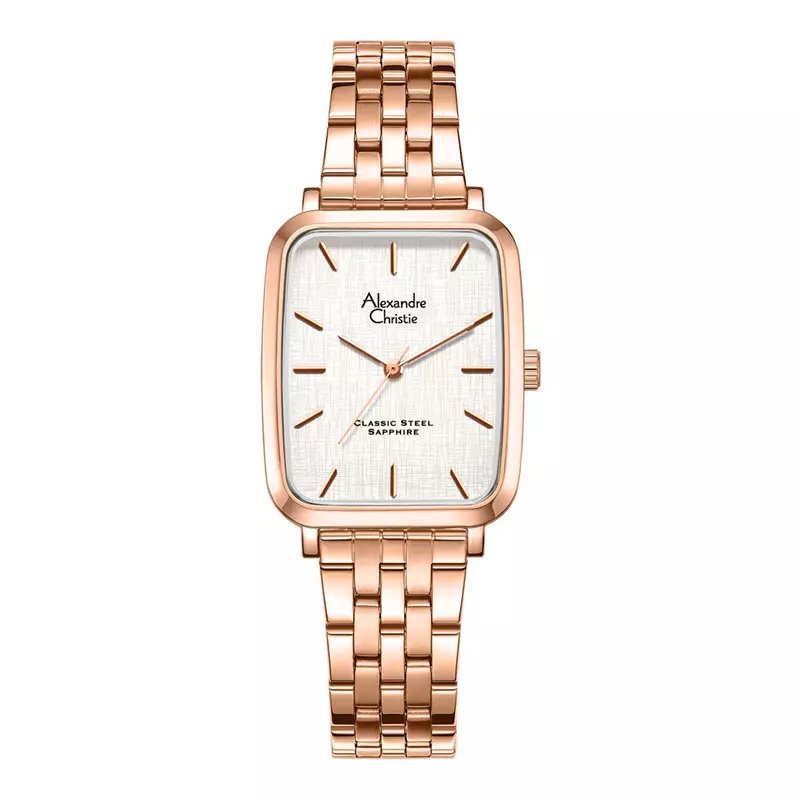 Jam Tangan Pria Alexandre Christie Classic Steel AC 8699 MH BRGSL-1 Sapphire Silver Dial Rose Gold St Steel Strap