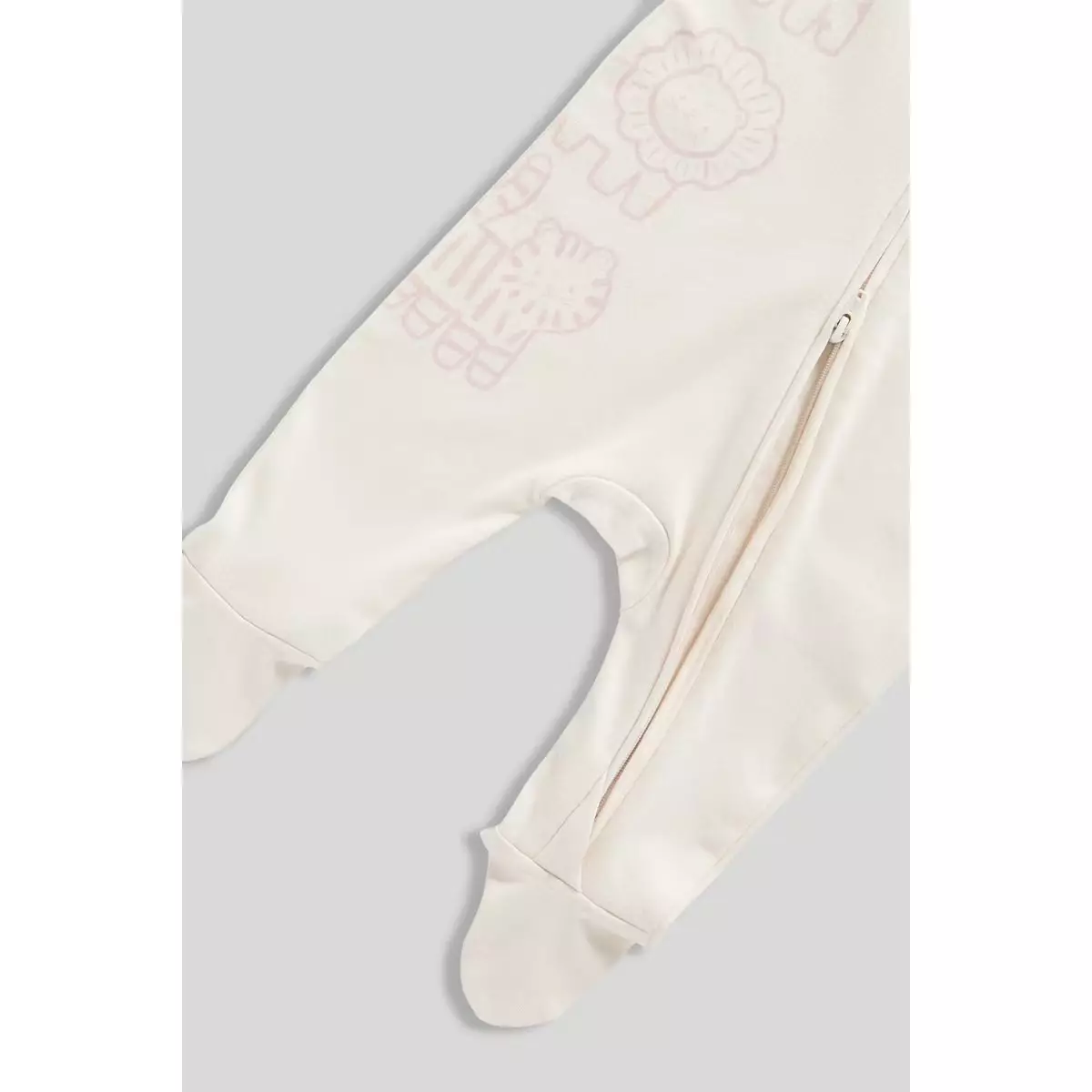 Mothercare Big Cats Zip-Up Sleepsuits - 2 Pack - Baju Tidur Bayi Laki-laki (Abu-abu)