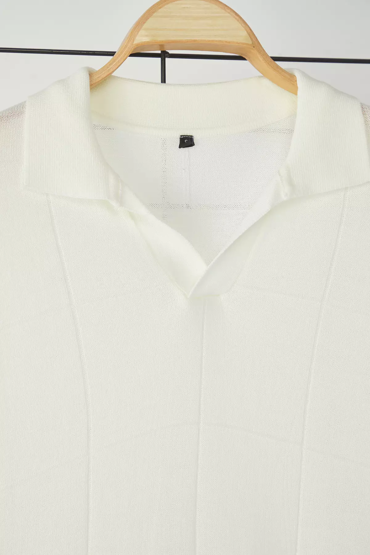 Textured Knitted Polo Shirt